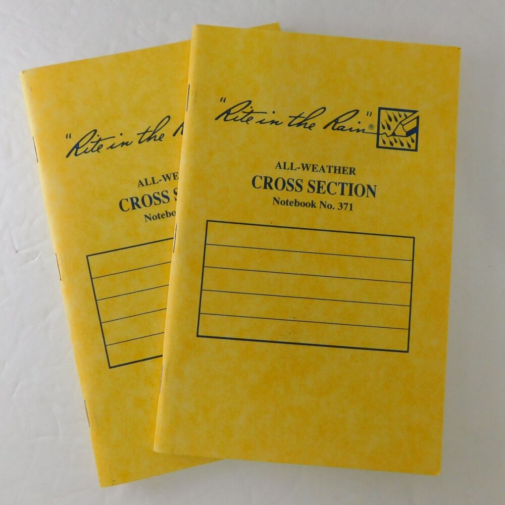 Rite in the Rain Writing All-Weather Cross Section Yellow Notebook 24p Lot Of 2